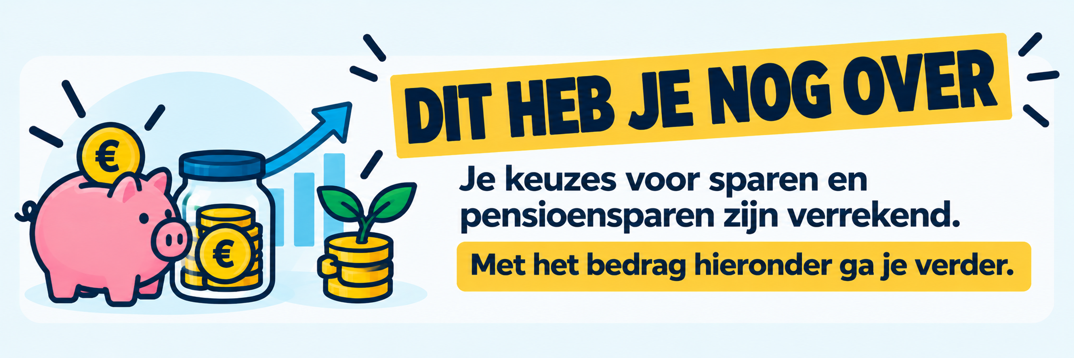 Dit heb je nog over. Je keuzes voor sparen en pensioensparen zijn verrekend.