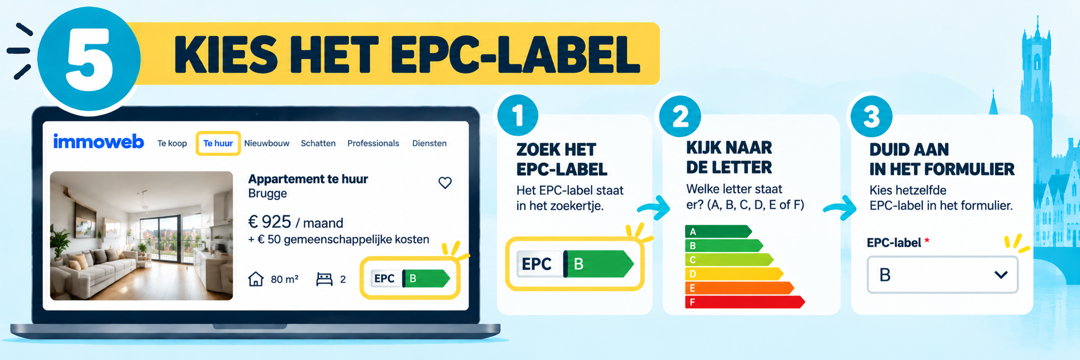 Stap 5: zoek het EPC-label in het zoekertje en kies hetzelfde label in het formulier