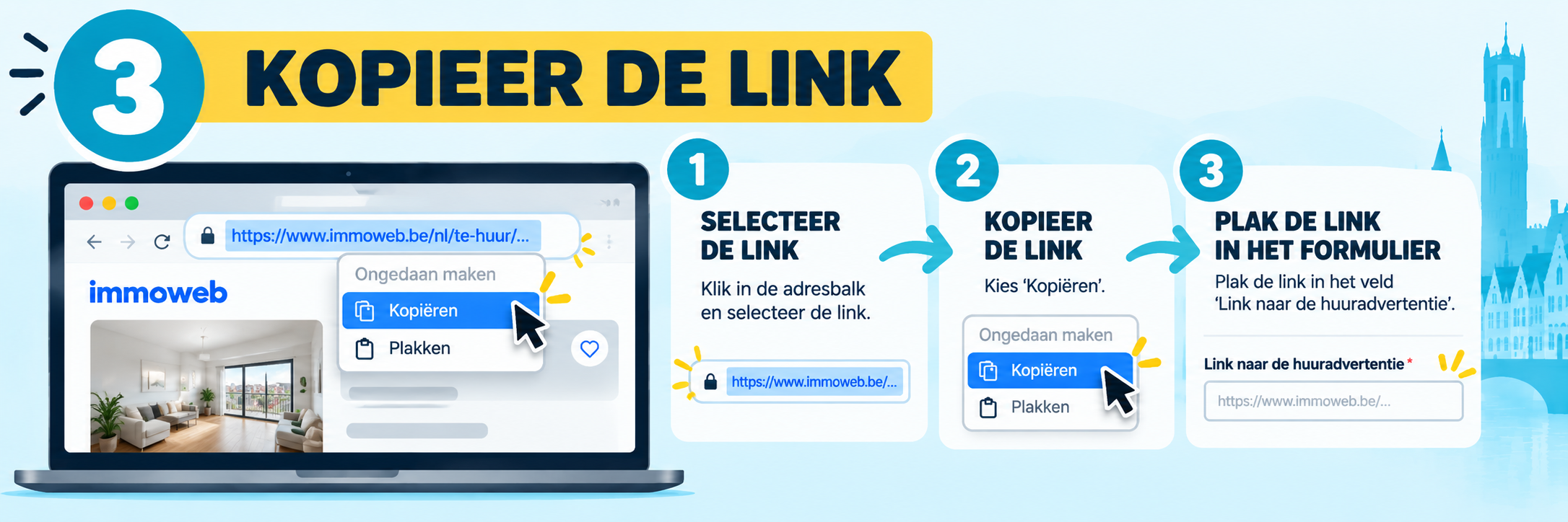 Stap 3: kopieer de link van je zoekertje en plak die in het formulier